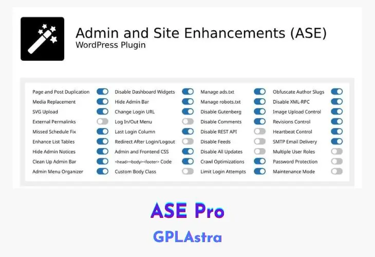 Admin and Site Enhancements (ASE) Pro